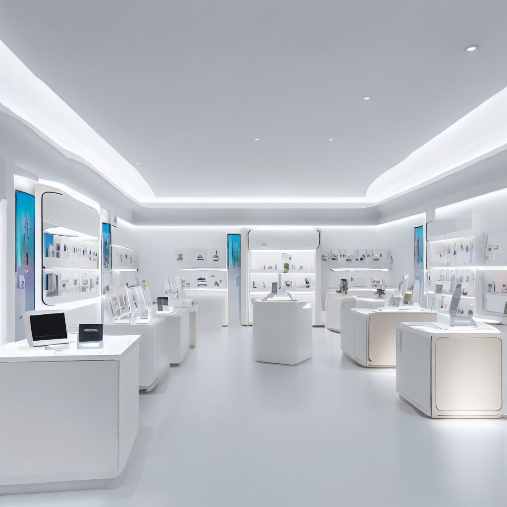 How to design attractive small mobile phone store?