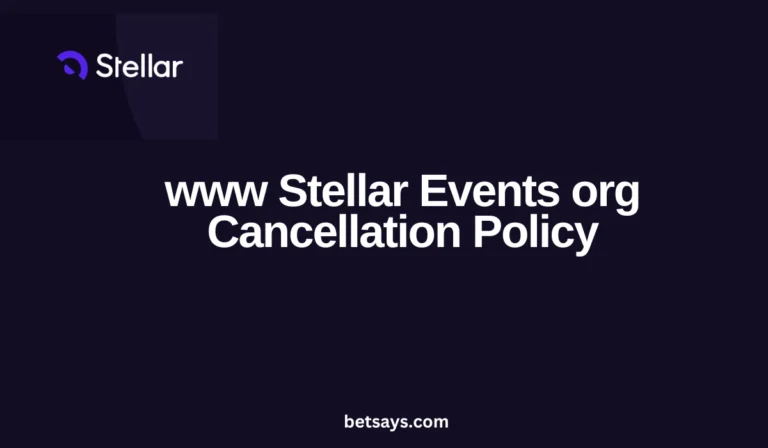 www Stellar Events org Cancellation Policy